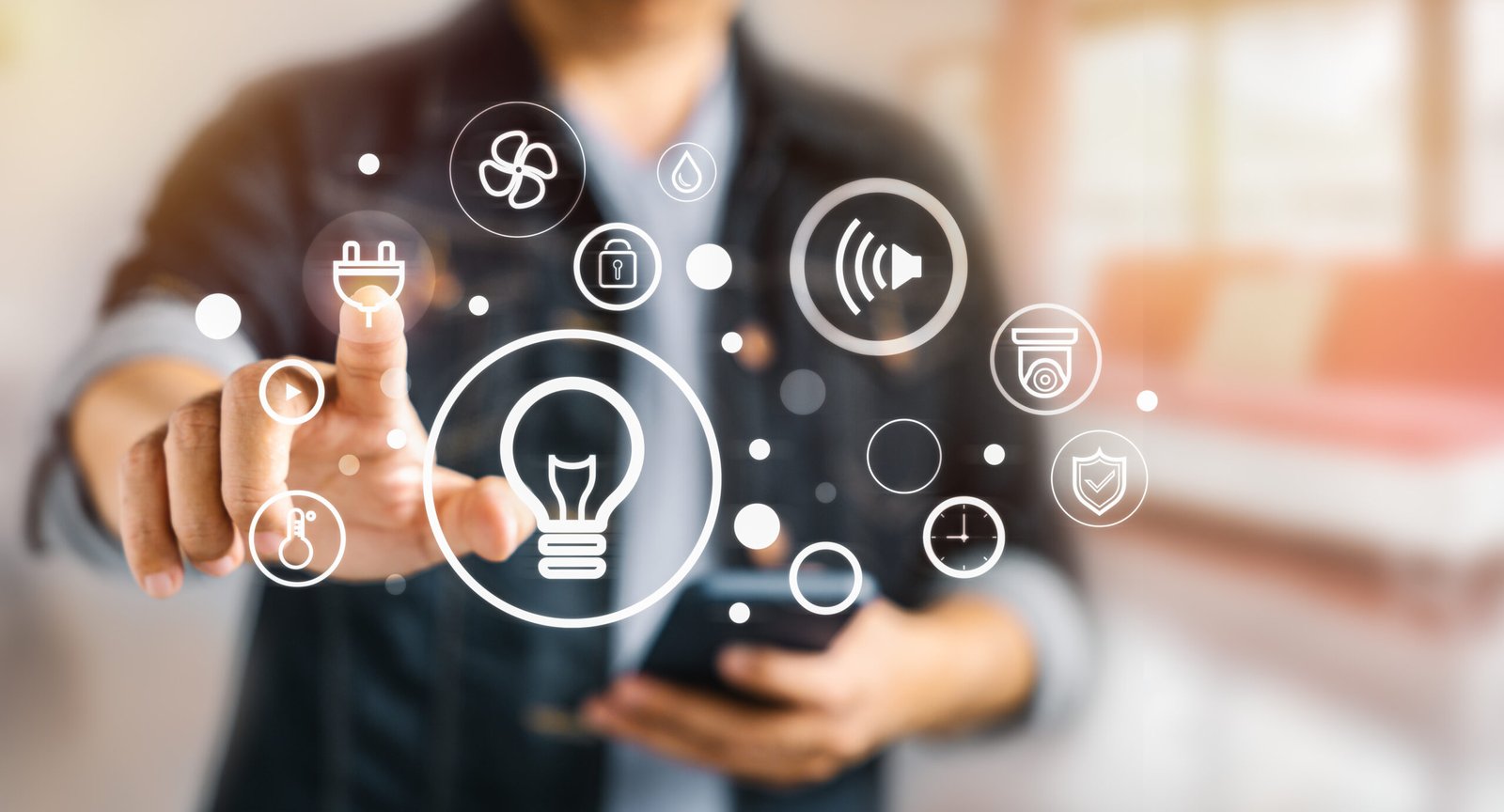 Schéma de réseau d’éclairage connecté Wi-Fi, Zigbee et Matter dans une maison moderne