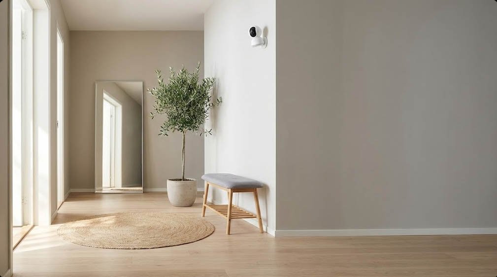 Éclairage intelligent dans un salon moderne avec ambiance lumineuse en appartement