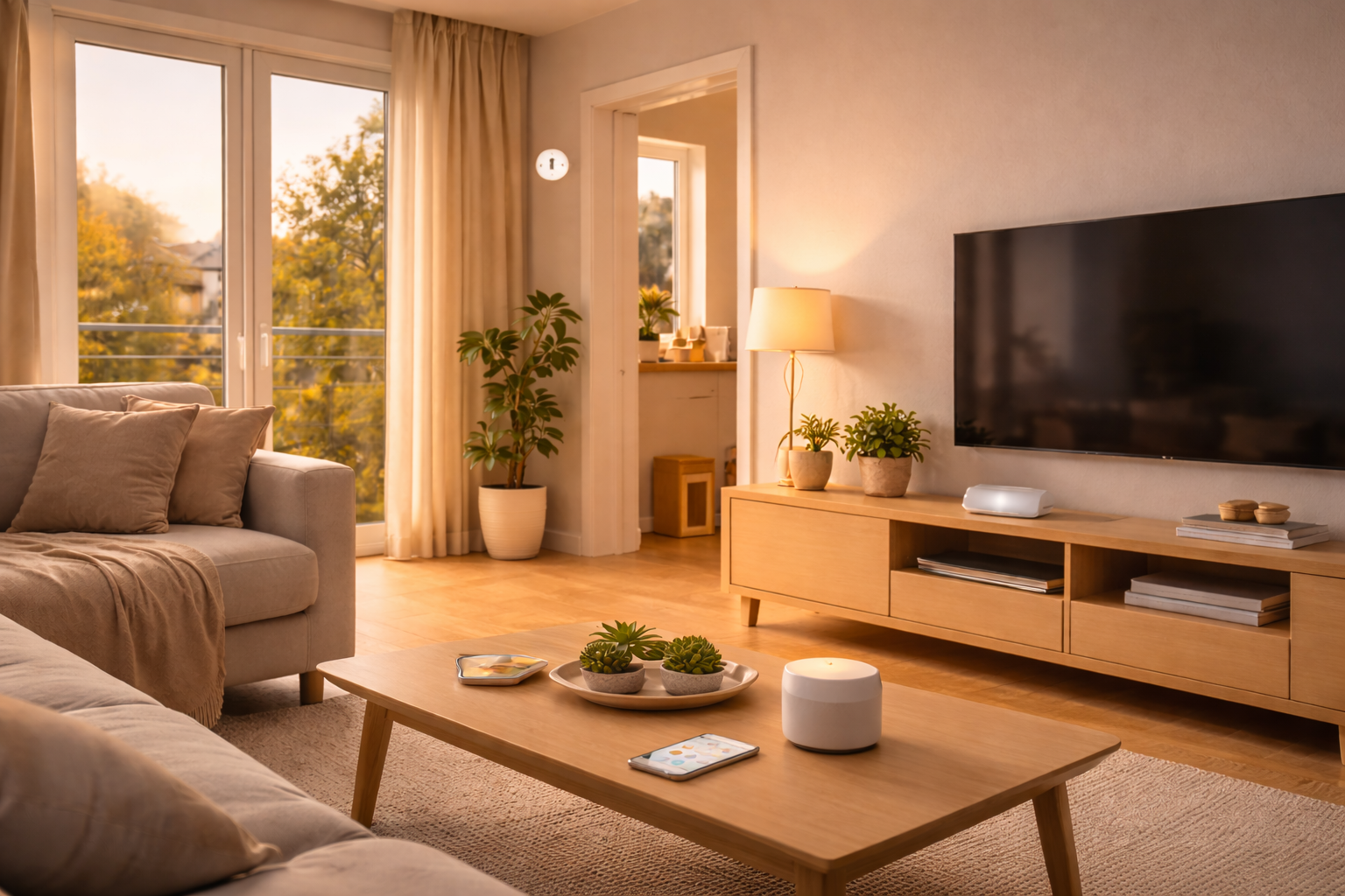 Marques domotique qui innovent en 2026 dans une maison connectée moderne : Aqara, Eve et SwitchBot